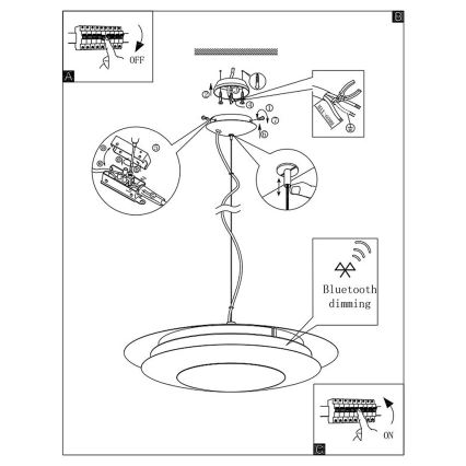 Eglo 96979 - LED RGB κρεμαστό φωτιστικό MONEVA-C LED/27W/230V