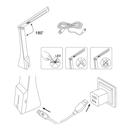 Eglo - Επιτραπέζια λάμπα dimmer LED 1xLED/1,8W/230V λευκό