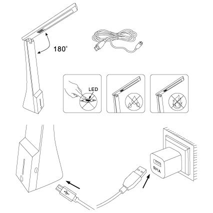Eglo - Ρυθμιζόμενη επιτραπέζια λάμπα LED/1,8W/230V μαύρη