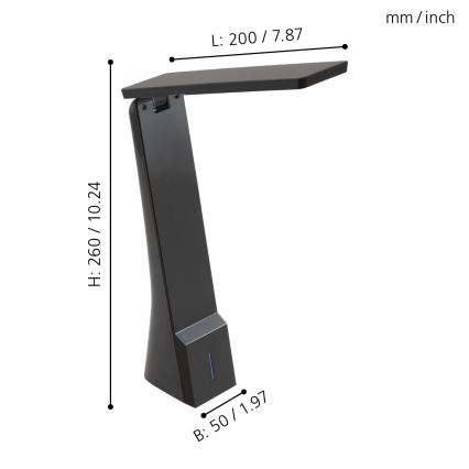 Eglo - Επιτραπέζια λάμπα dimmer LED 1xLED/1,8W/230V μαύρο