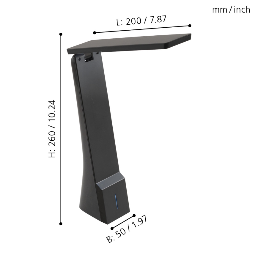 Eglo - Επιτραπέζια λάμπα dimmer LED 1xLED/1,8W/230V μαύρο