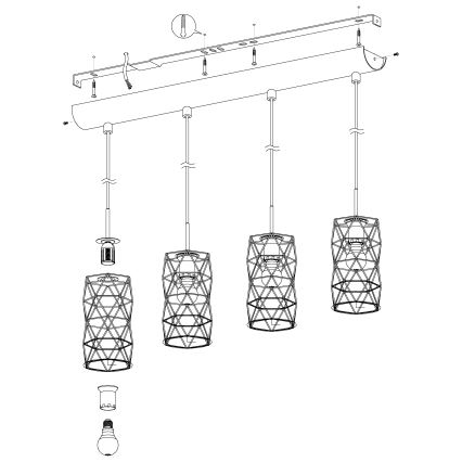 Eglo - Κρεμαστό φως 4xE27/60W/230V