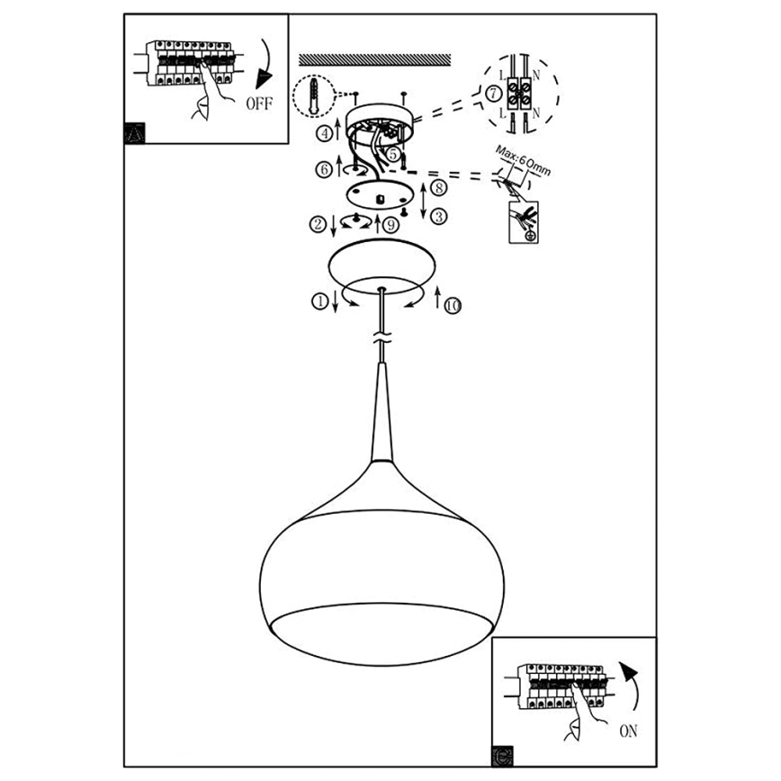 Eglo 97087 - Ρυθμιζόμενο κρεμαστό φωτιστικό LED RGBW COMBA-C 1xLED/18W/230V