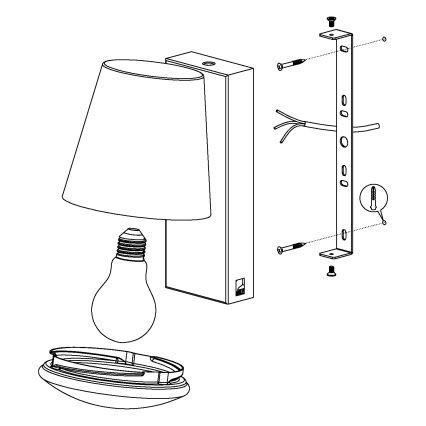 Eglo - Φως τοίχου εξωτερικού χώρου 1xE27/10W/230V IP44