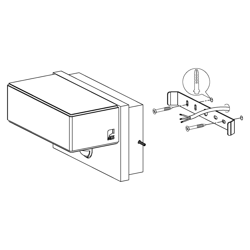 Eglo - Φως τοίχου εξωτερικού χώρου LED με αισθητήρα 2xLED/5,6W/230V IP44