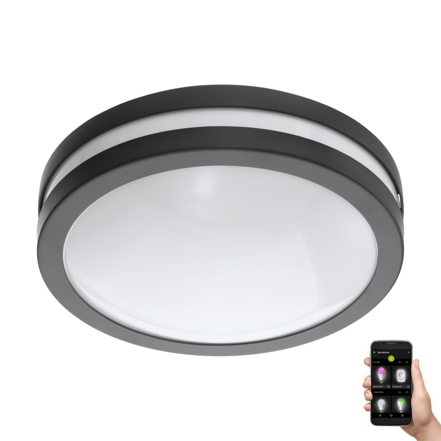 Eglo - Φωτιστικό οροφής μπάνιου dimming LED LOCANA-C LED/14W/230V Bluetooth IP44 ανθρακί