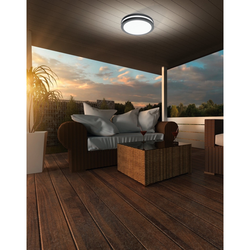 Eglo - Φωτιστικό οροφής μπάνιου dimming LED LOCANA-C LED/14W/230V Bluetooth IP44 ανθρακί