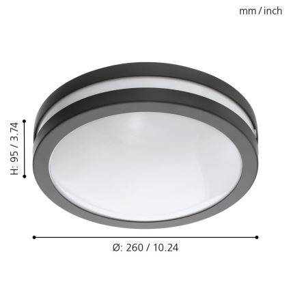 Eglo - Φωτιστικό οροφής μπάνιου dimming LED LOCANA-C LED/14W/230V Bluetooth IP44 ανθρακί