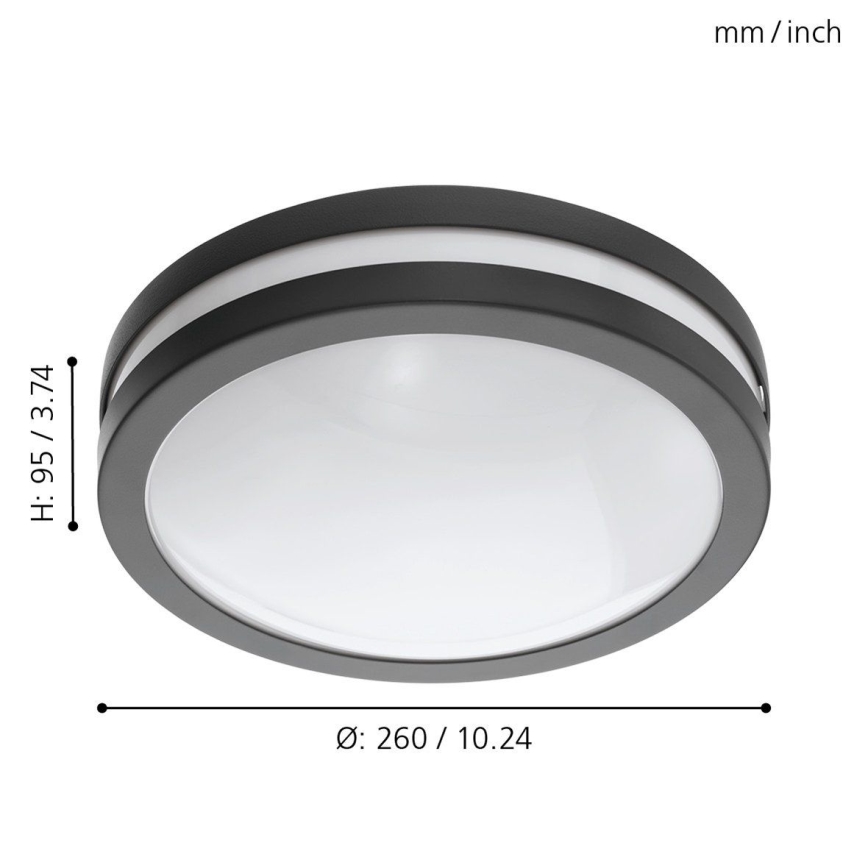 Eglo - Φωτιστικό οροφής μπάνιου dimming LED LOCANA-C LED/14W/230V Bluetooth IP44 ανθρακί