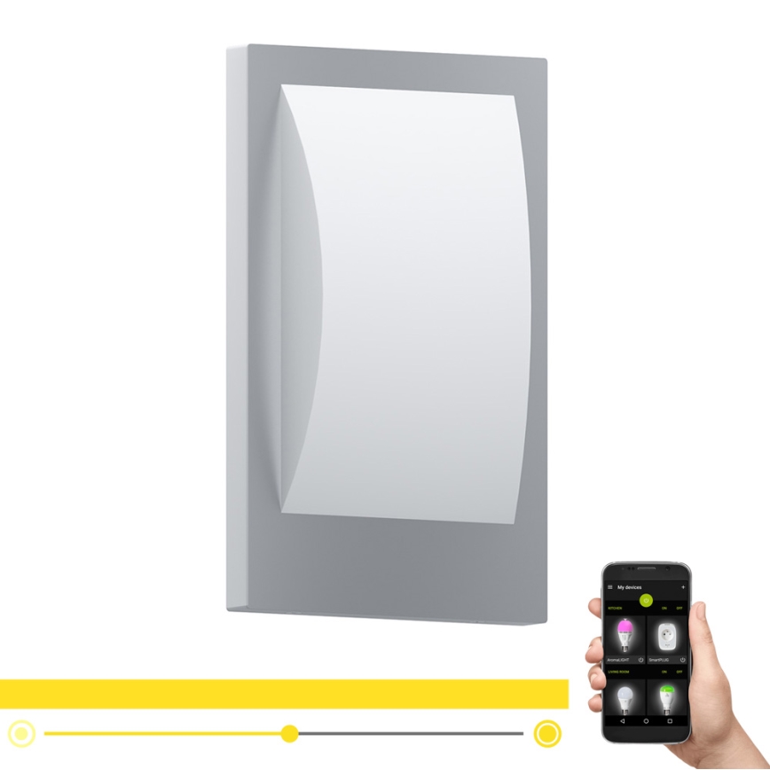 Eglo - LED Dimmable φωτιστικό τοίχου εξωτερικού χώρου 1xE27/9W/230V IP44 ματ χρώμιο