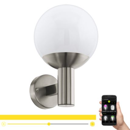Eglo 97247 - LED ρυθμιζόμενο επιτοίχιο φωτιστικό εξωτερικού χώρου NISIA-C 1xE27/9W/230V IP44