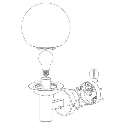 Eglo - LED Dimmable φωτιστικό τοίχου εξωτερικού χώρου NISIA-C 1xE27/9W/230V IP44