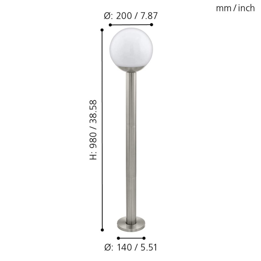 Eglo - Λάμπα dimming LED εξωτερικού χώρου NISIA-C 1xE27/9W/230V 980 mm IP44