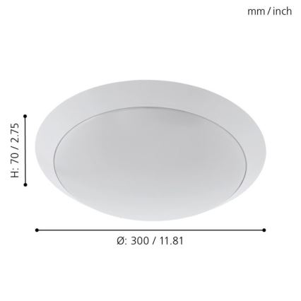 Eglo - Φως οροφής μπάνιου LED LED/11W/230V λευκό IP44