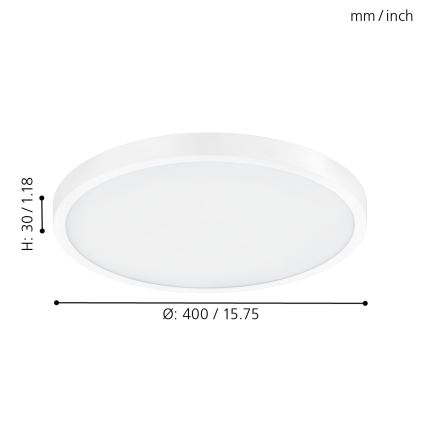 Eglo - LED φωτιστικό οροφής 1xLED/25W/230V λευκό στρογγυλό 2500 lm διάμ. 40 cm