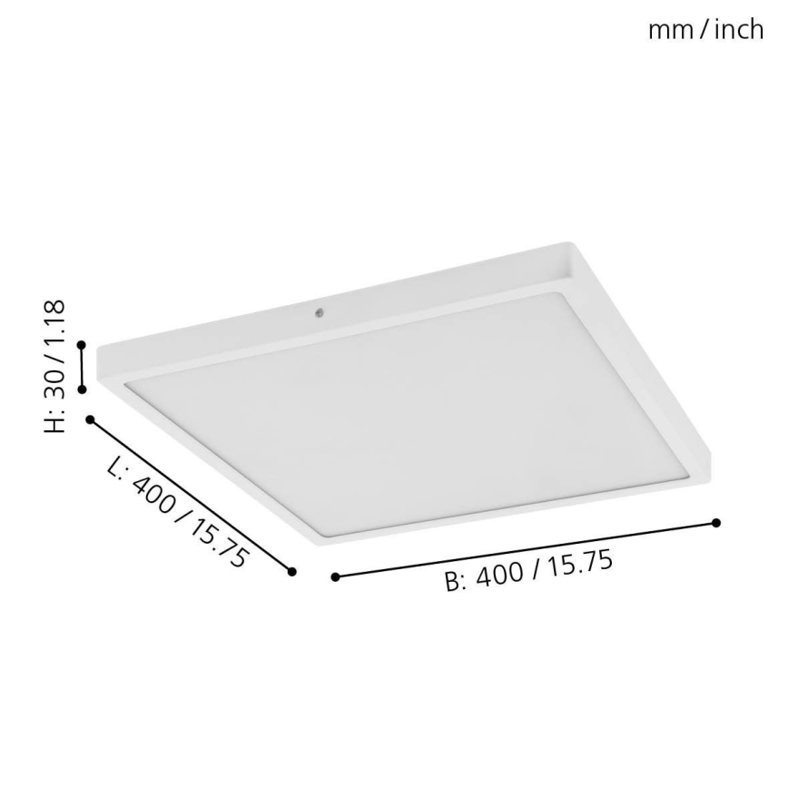 Eglo - Φως οροφής LED 1xLED/25W/230V λευκό γωνιακός 2500 lm