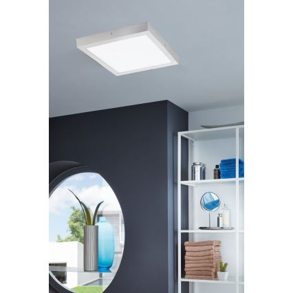 Eglo - LED φωτιστικό οροφής 1xLED/25W/230V ασημί τετράγωνο 40x40 cm