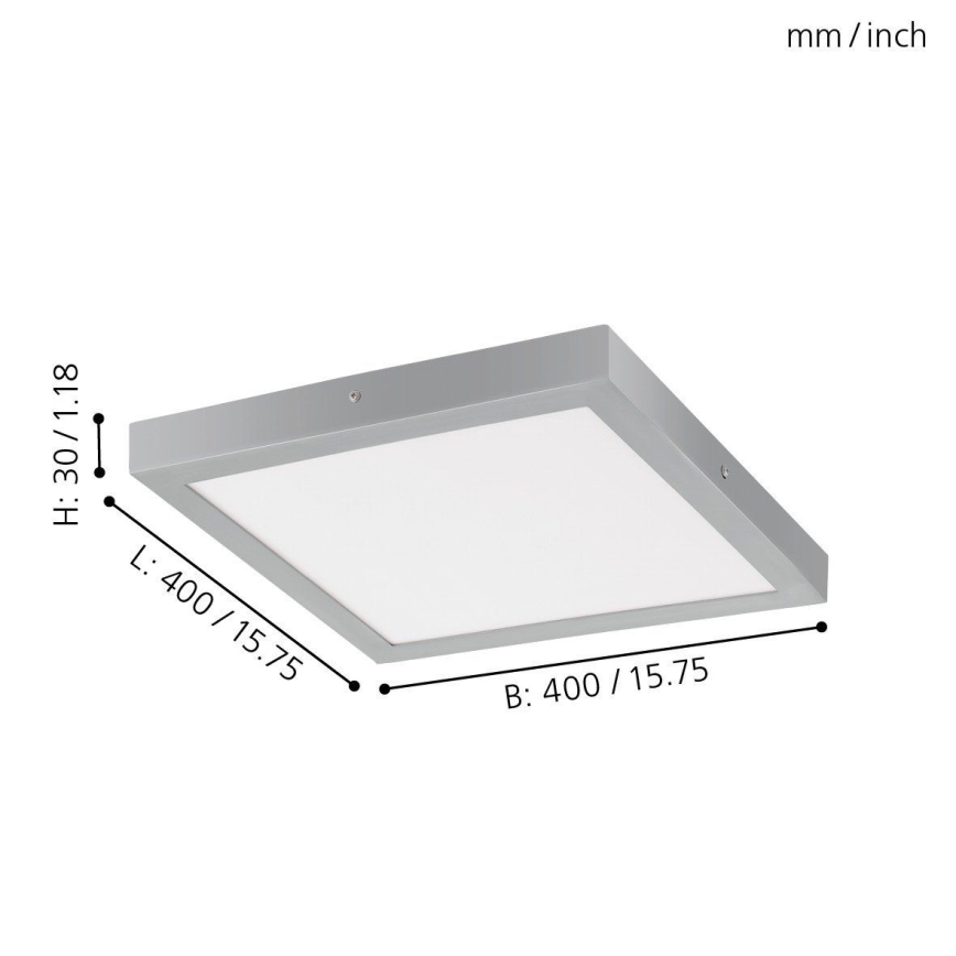 Eglo - Φως οροφής LED 1xLED/25W/230V ασήμι γωνιακός