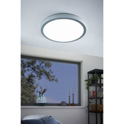 Eglo - Φως οροφής LED 1xLED/25W/230V ασήμι στρογγυλό 4000K