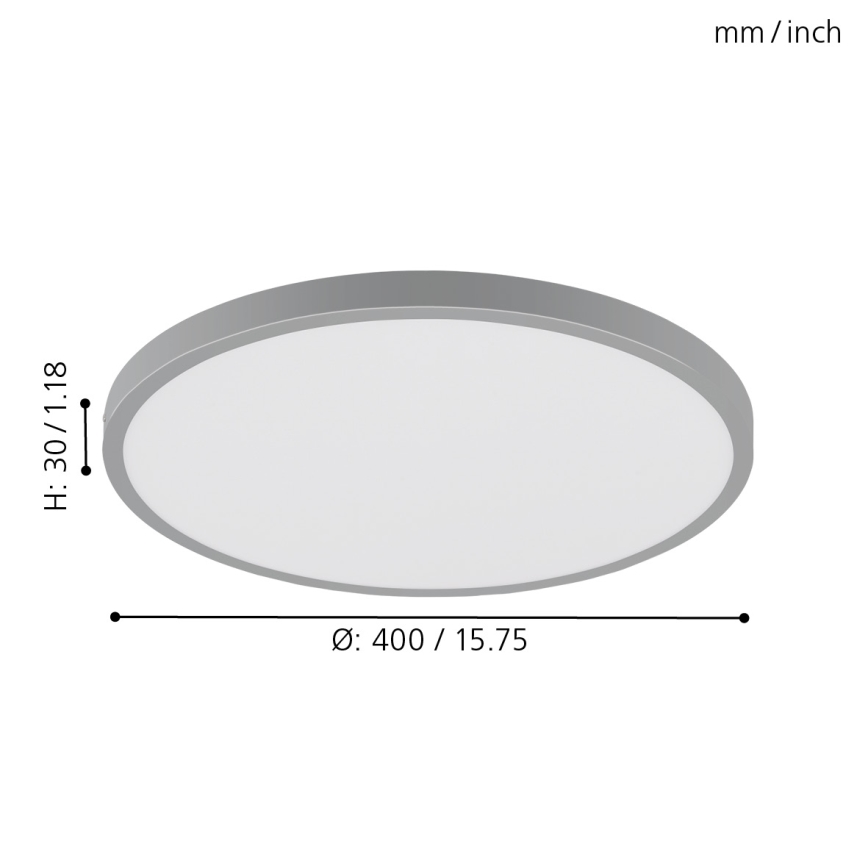 Eglo - Φως οροφής LED 1xLED/25W/230V ασήμι στρογγυλό 4000K