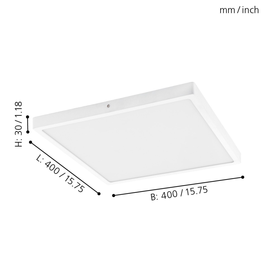 Eglo - Φως οροφής LED 1xLED/25W/230V λευκό γωνιακός 4000K
