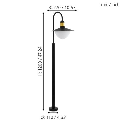 Eglo - Λάμπα εξωτερικού χώρου 1xE27/60W/230V IP44