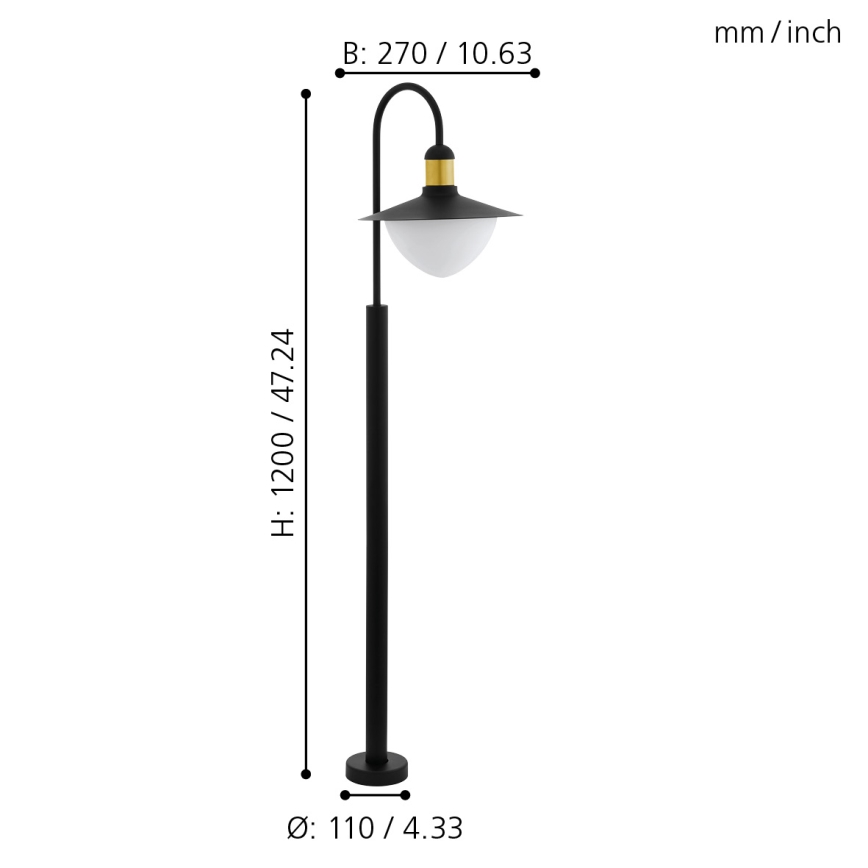 Eglo - Λάμπα εξωτερικού χώρου 1xE27/60W/230V IP44