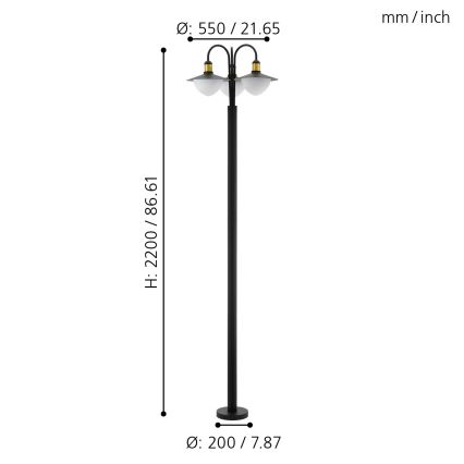 Eglo - Λάμπα εξωτερικού χώρου 3xE27/60W/230V IP44