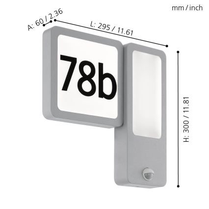 Eglo - Επιτοίχιο εξωτερικό φωτιστικό 2xLED/2,7W + LED/3,6W/230V IP44