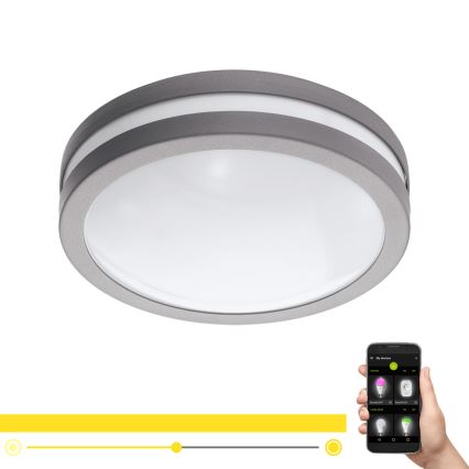 Eglo - Φως οροφής μπάνιου dimmer LED LOCANA-C LED/14W γκρι IP44