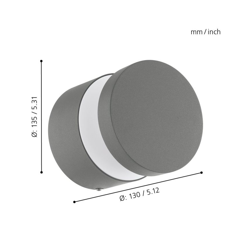 Eglo 97301 - Φως τοίχου εξωτερικού χώρου LED MELZO LED/11W/230V γκρι IP44