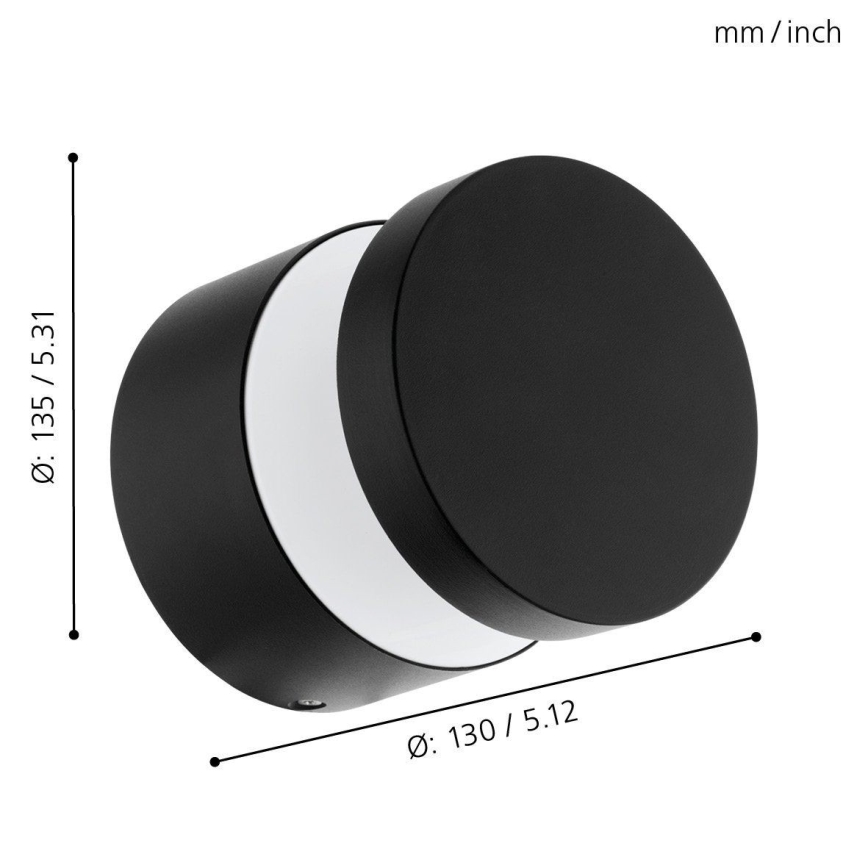Eglo - LED εξωτερικό επιτοίχιο φωτιστικό LED/11W/230V μαύρο IP44