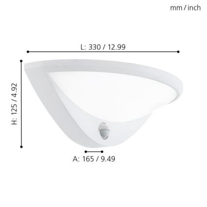 Eglo - Φως εξωτερικού χώρου LED με αισθητήρα 1xLED/9,3W/230V IP44