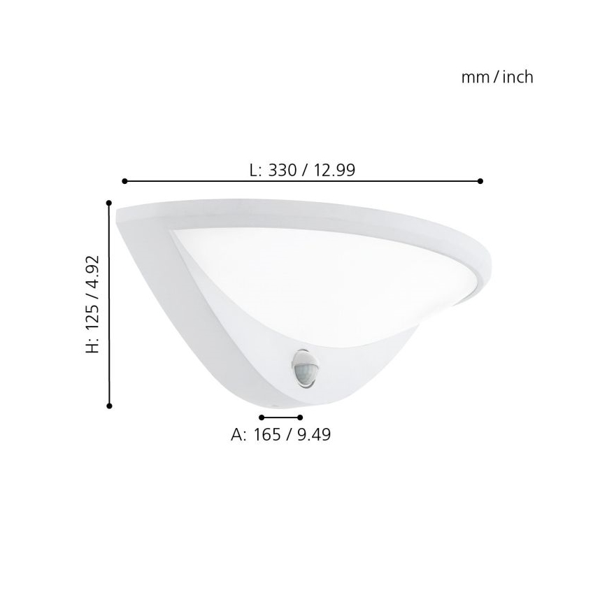 Eglo - Φως εξωτερικού χώρου LED με αισθητήρα 1xLED/9,3W/230V IP44