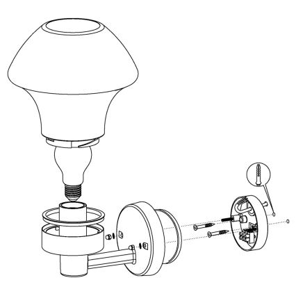 Eglo 97446 - LED με Dimmer φως τοίχου εξωτερικού χώρου VERLUCCA-C 1xE27/9W/230V IP44 Bluetooth