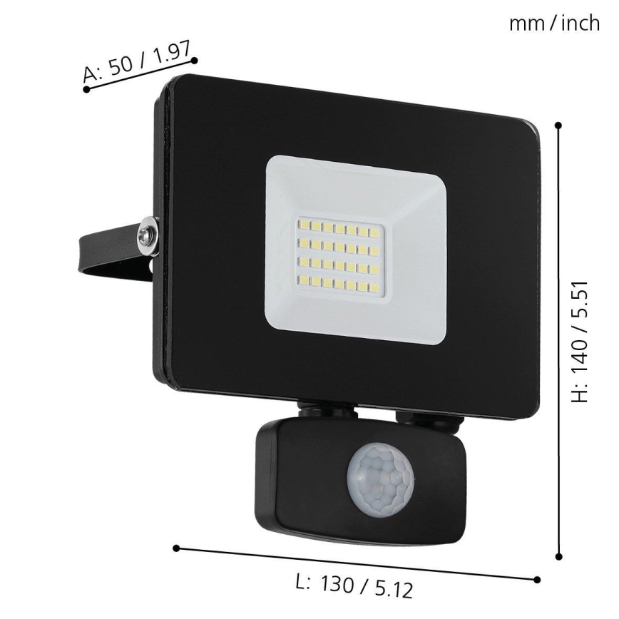 Eglo - Προβολέας LED με αισθητήρα LED/20W/230V IP44