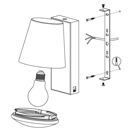 Eglo - LED με Dimmer φως τοίχου εξωτερικού χώρου CALDIERO-C 1xE27/9W/230V IP44