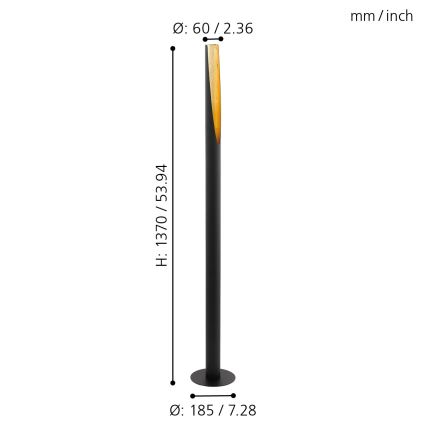 Eglo - Επιδαπέδια λάμπα LED 1xGU10/4,5W/230V μαύρο