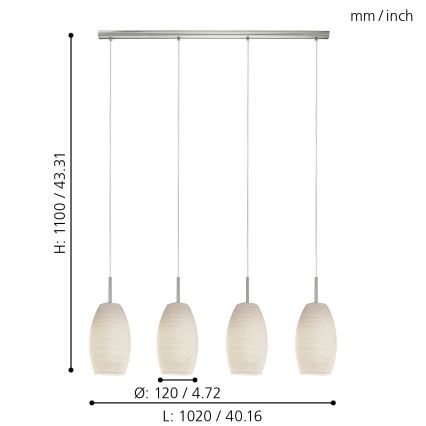 Eglo - Πολύφωτο σε σχοινί 4xE27/40W/230V