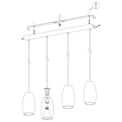 Eglo - Πολύφωτο σε σχοινί 4xE27/40W/230V