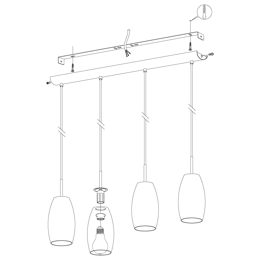 Eglo - Πολύφωτο σε σχοινί 4xE27/40W/230V