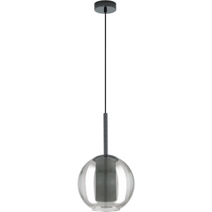 Eglo 97633 - Κρεμαστό φωτιστικό με καλώδιο TINDARI 1xE27/60W/230V καπνιστό μαύρο