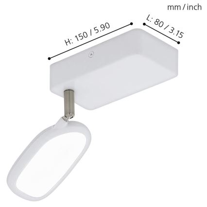 Eglo - LED RGB Σποτ φωτιστικό PALOMBARE-C 1xLED/5W/230V