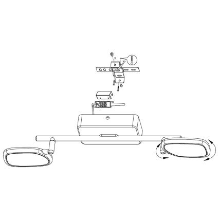 Eglo 97692 - LED RGB Σποτ φωτιστικό PALOMBARE-C 2xLED/5W/230V