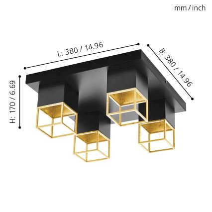 Eglo 97731 - Συνδεδεμένο πολύφωτο LED MONTEBALDO 4xGU10/5W/230V