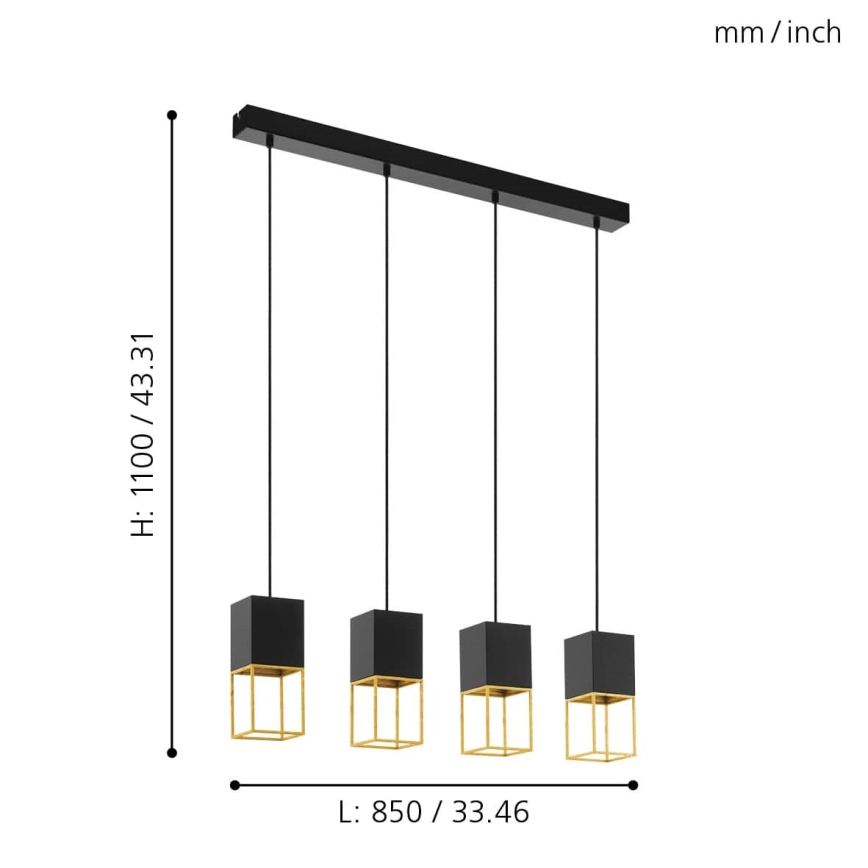 Eglo - Πολύφωτο LED σε σχοινί 4xGU10/5W/230V