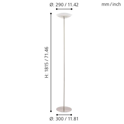 Eglo 97814 - Ρυθμιζόμενο LED RGB επιδαπέδιο φωτιστικό FRATTINA-C 1xLED/18W/230V