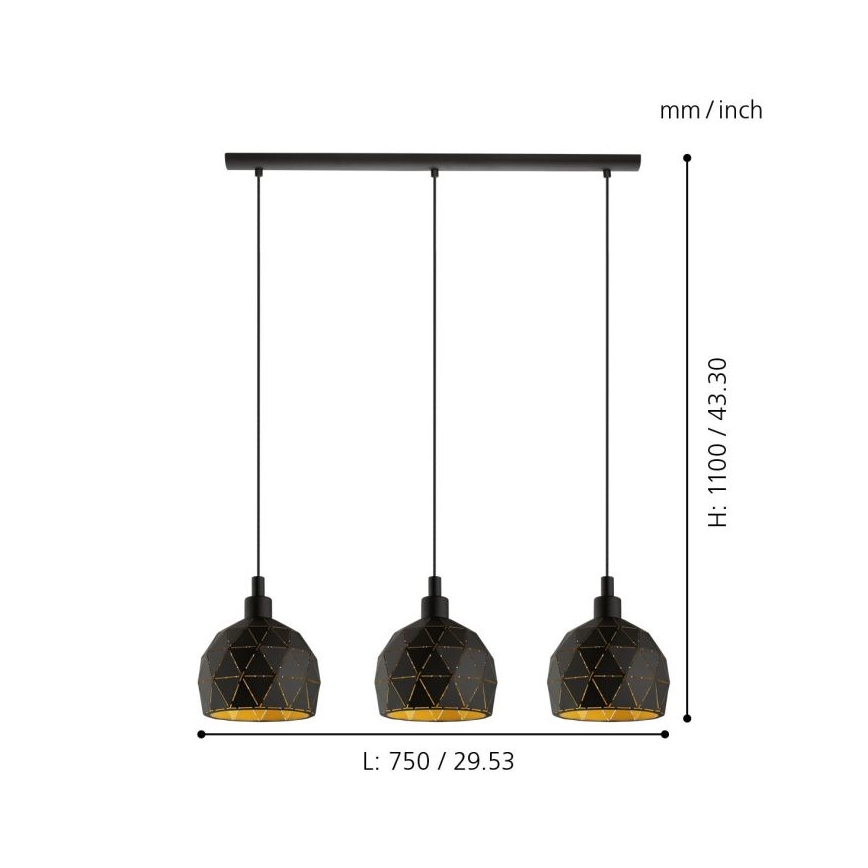 Eglo - Πολύφωτο σε σχοινί 3xE14/40W/230V
