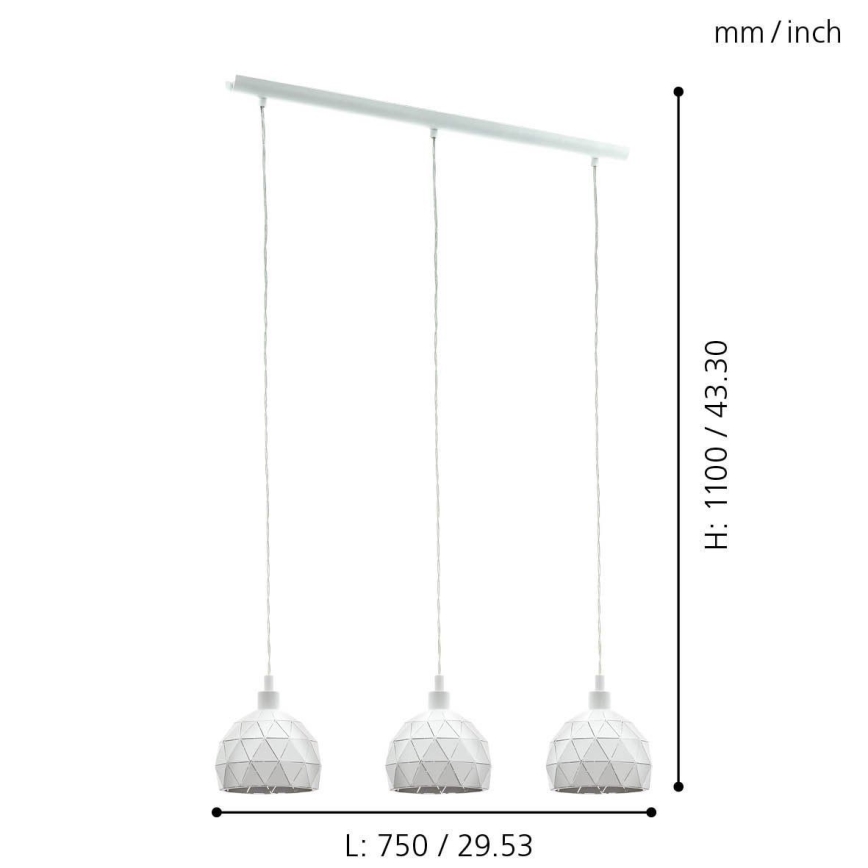 Eglo - Πολύφωτο σε σχοινί 3xE14/40W/230V