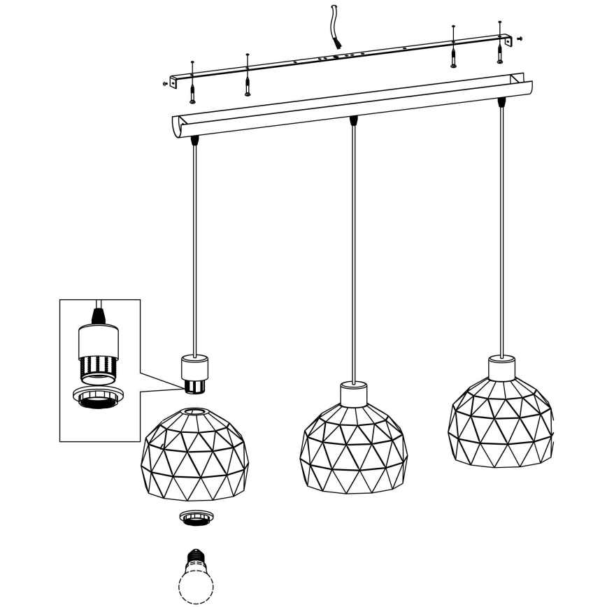 Eglo - Πολύφωτο σε σχοινί 3xE14/40W/230V